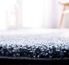 Plush blue Textured Living Rug